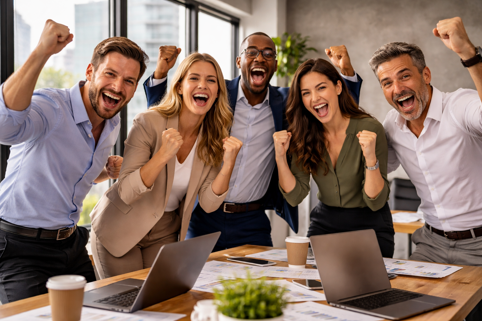 Equipo Inspierta celebrando resultados
